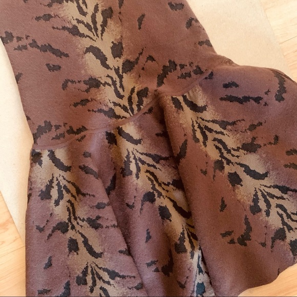 Antonio Berardi Animal Print Wool Dress Brown - Picture 6 of 9